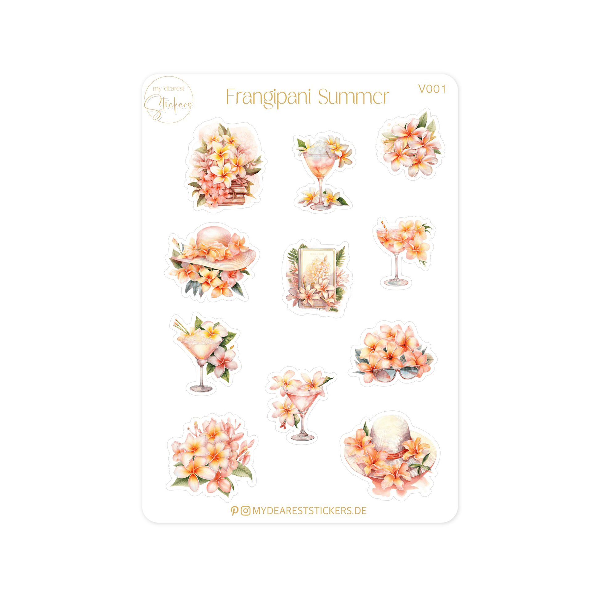 Frangipani Summer - My dearest Stickers Shop