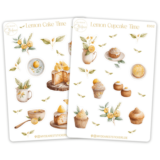 Lemon Cake & Cupcake - My dearest Stickers Shop